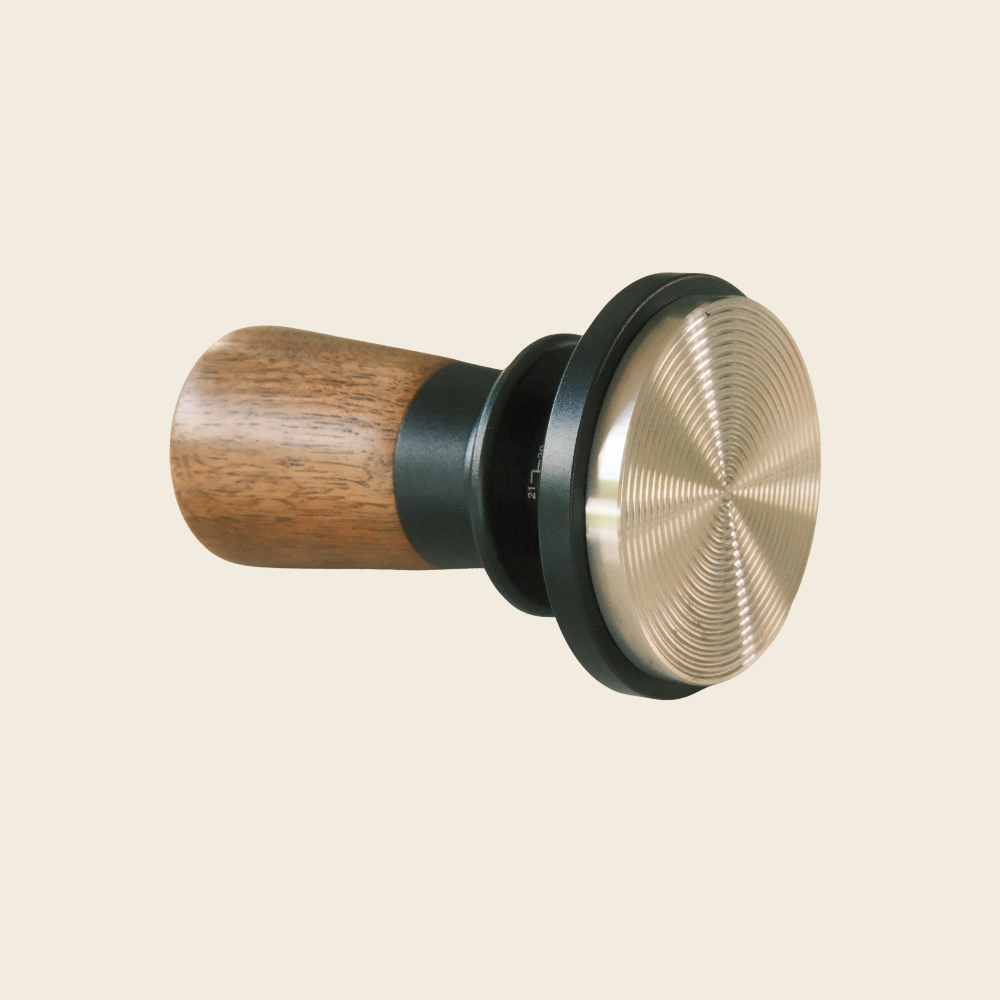 58mm Dual-Spring Self-Levelling Coffee Tamper — Black Walnut