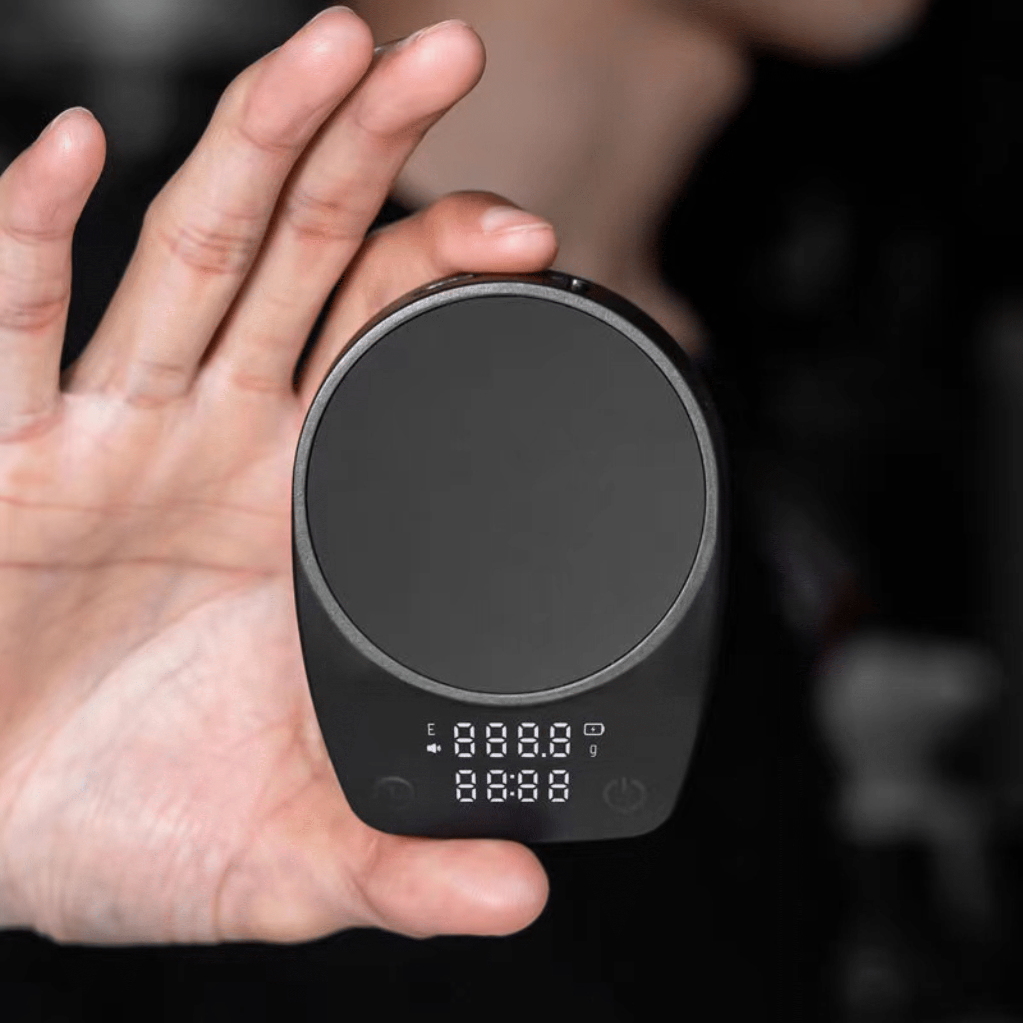 Mini Espresso Scales with Timer (USB-C Rechargeable) — lifestyle shot