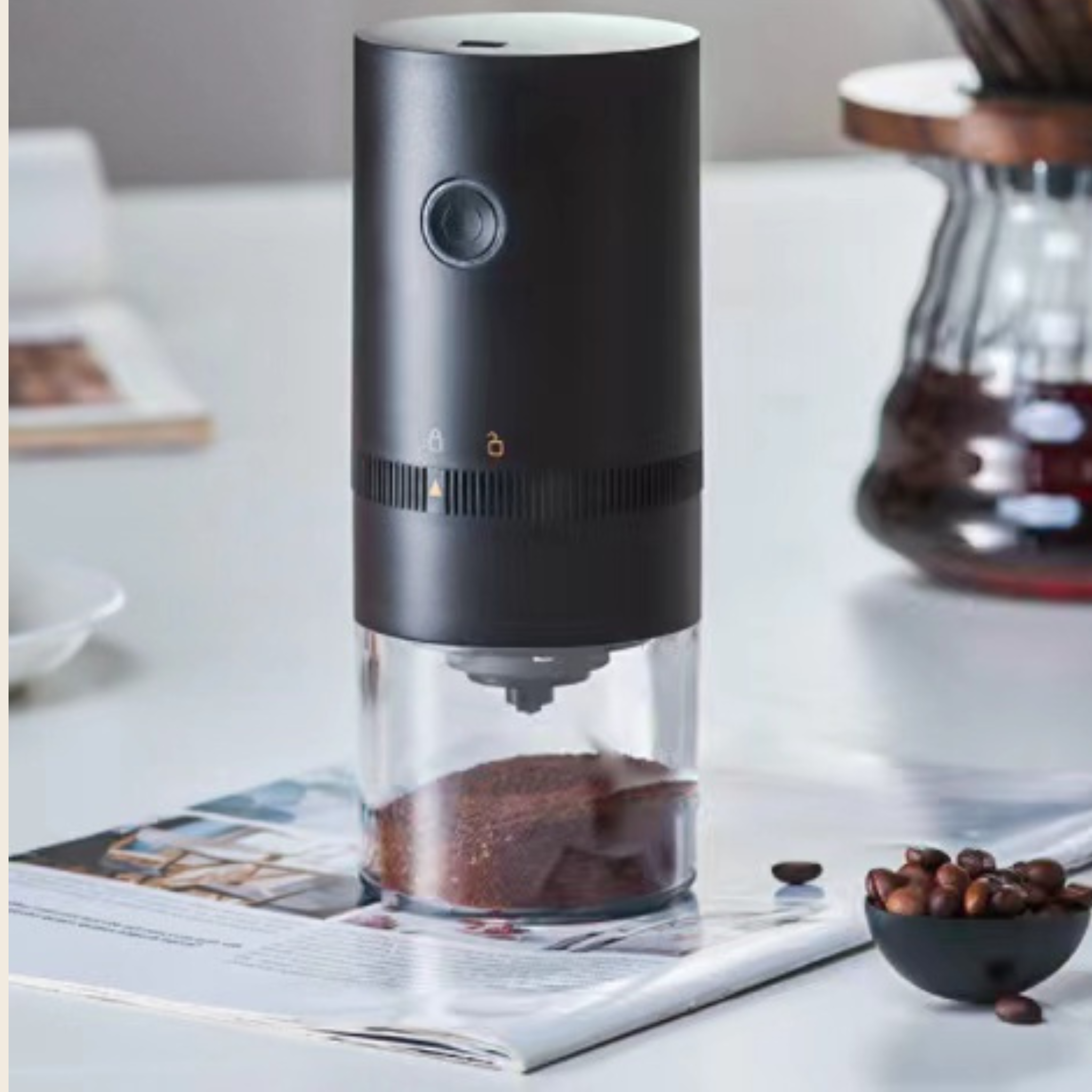 Rechargeable Electric Coffee Grinder (USB-C) — lifestyle shot