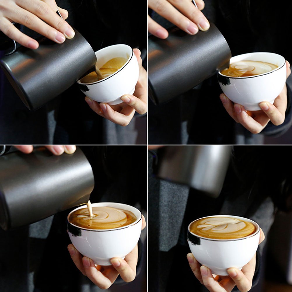 Espresso Milk Frothing Jug - 600ml - Black — detail view