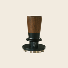 58mm Dual-Spring Self-Levelling Coffee Tamper — Black Walnut — front view