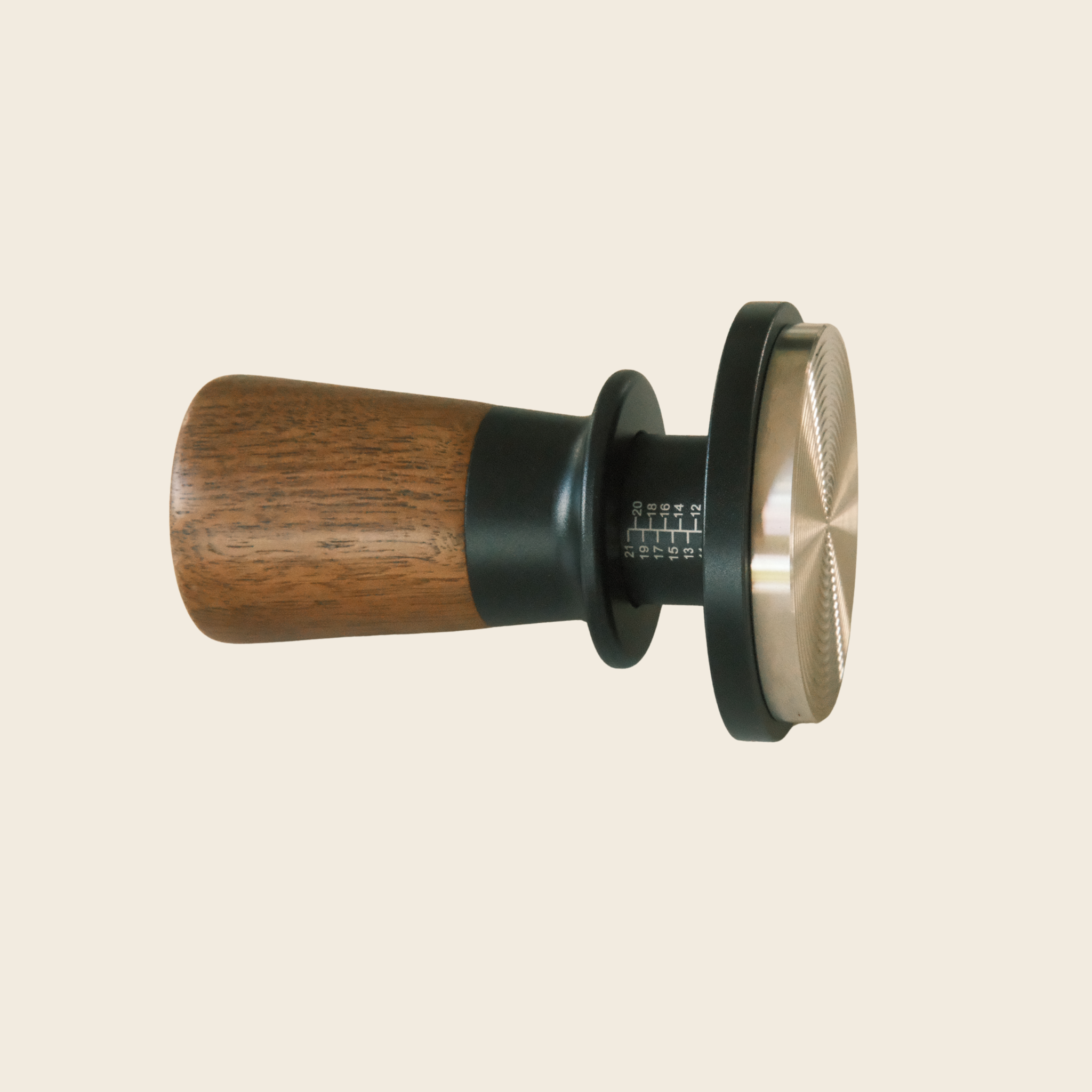 58mm Dual-Spring Self-Levelling Coffee Tamper — Black Walnut