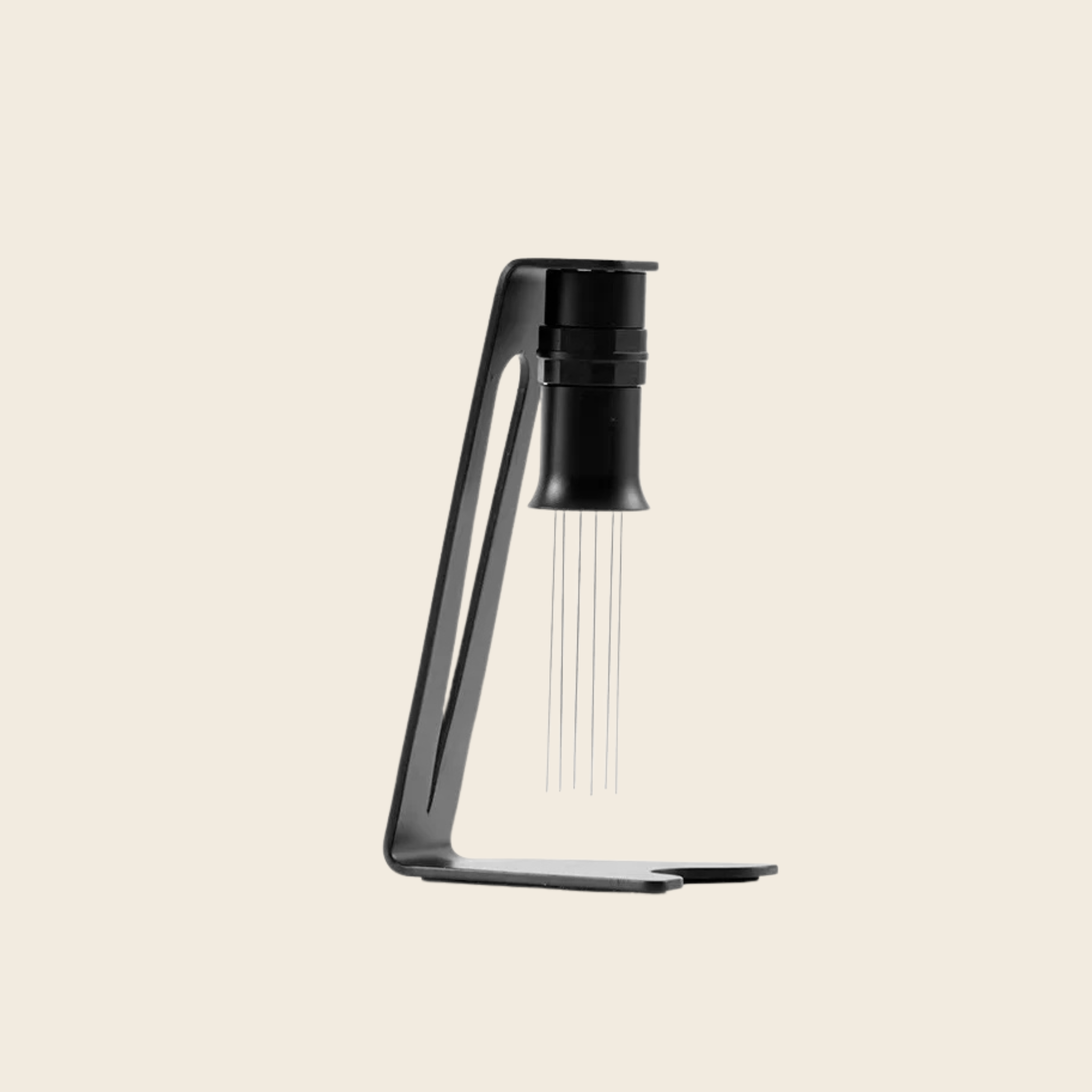 Coffee Needle Distributor With Magnetic Stand - Black — front view