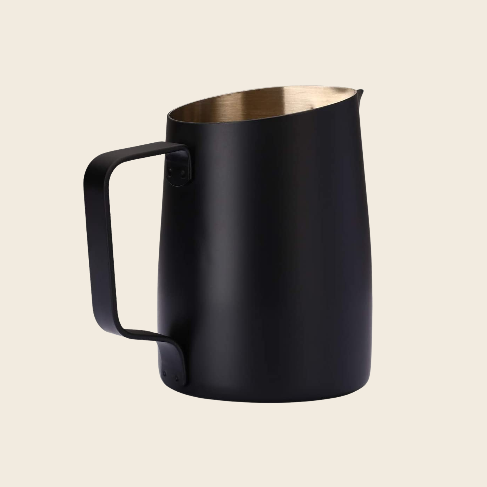 Espresso Milk Frothing Jug - 600ml - Black — front view